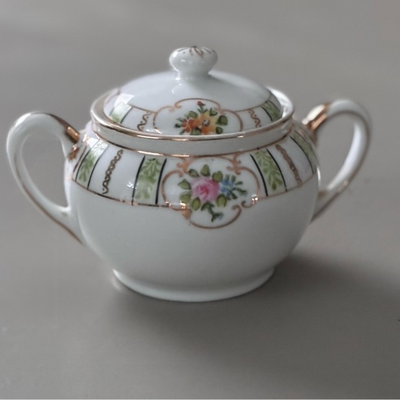Nippon Rising Sun Porcelain Lidded Sugar Bowl Victorian Tea Accessories - Picture 6 of 8